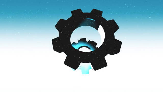 Merry Christmas from Soundmotive animated gif of cog wheels forming a christmas tree with a star